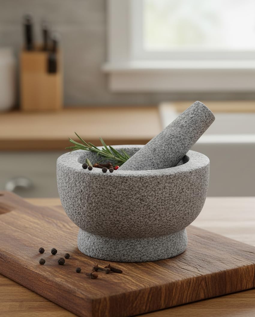 Classica Granite Mortar and Pestle Set Professional Heavy-Duty Kitchen Tool DEMO