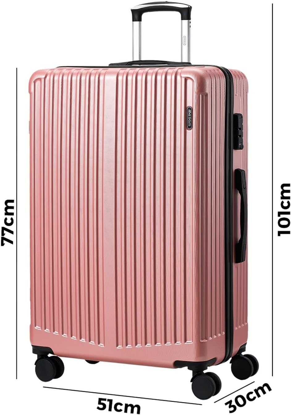 MAZAM 28" Suitcase with Trolley Travel TSA Approved Pink 360° Wheels DEMO