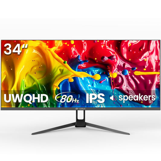 CRUA 34-Inch Monitors WQHD Ultrawide IPS Monitor with 3440x1440 DEMO