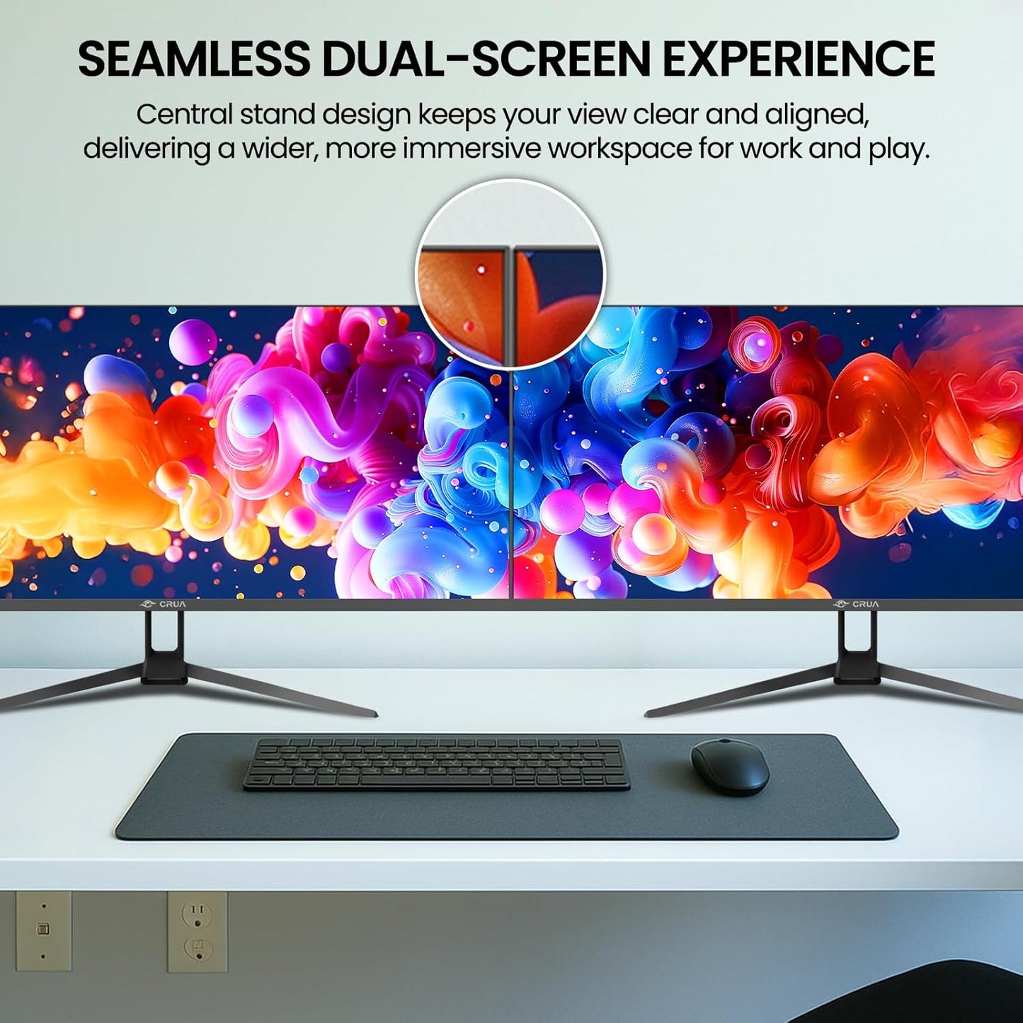CRUA 34-Inch Monitors WQHD Ultrawide IPS Monitor with 3440x1440 DEMO