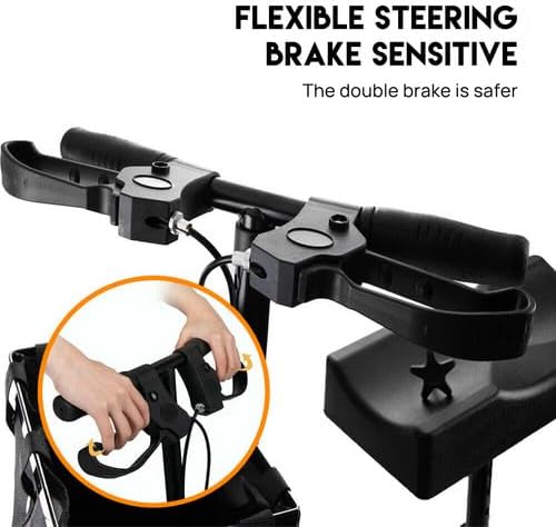 PORIYA Foldable Knee Scooter Walker Steerable Mobility Aid, 12 Inch Black NEW