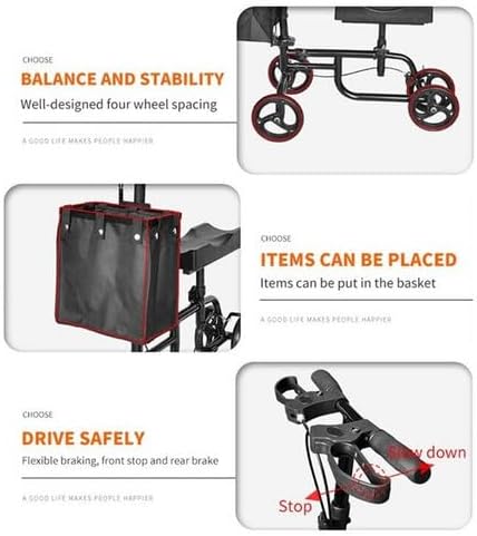 PORIYA Foldable Knee Scooter Walker Steerable Mobility Aid, 12 Inch Black NEW