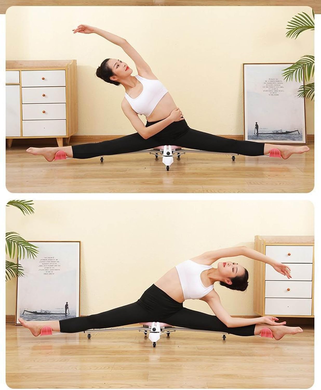 CHUCII Pink Weight Machines Leg Stretcher for Improved Flexibility and DEMO