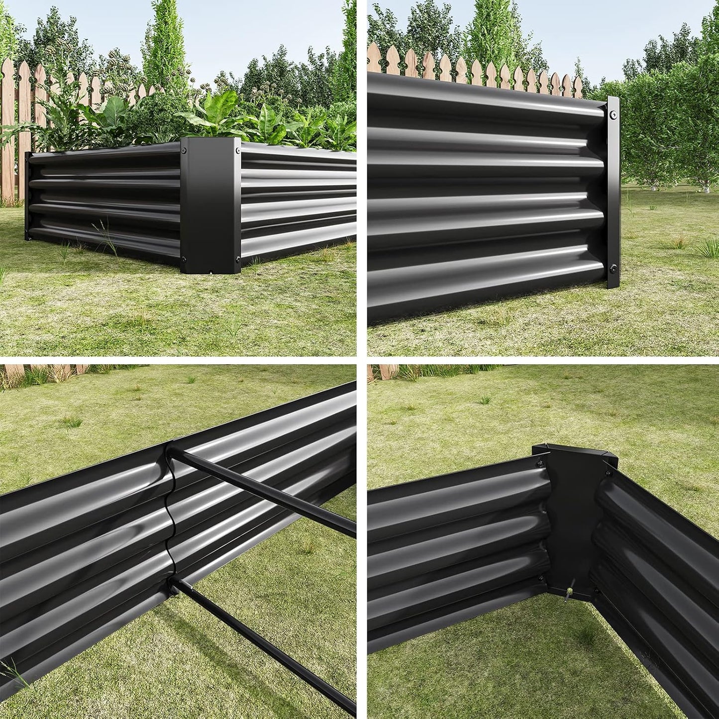 FOUBAM Raised Garden Beds Outdoor Planter Galvanized Steel Medium Size NEW
