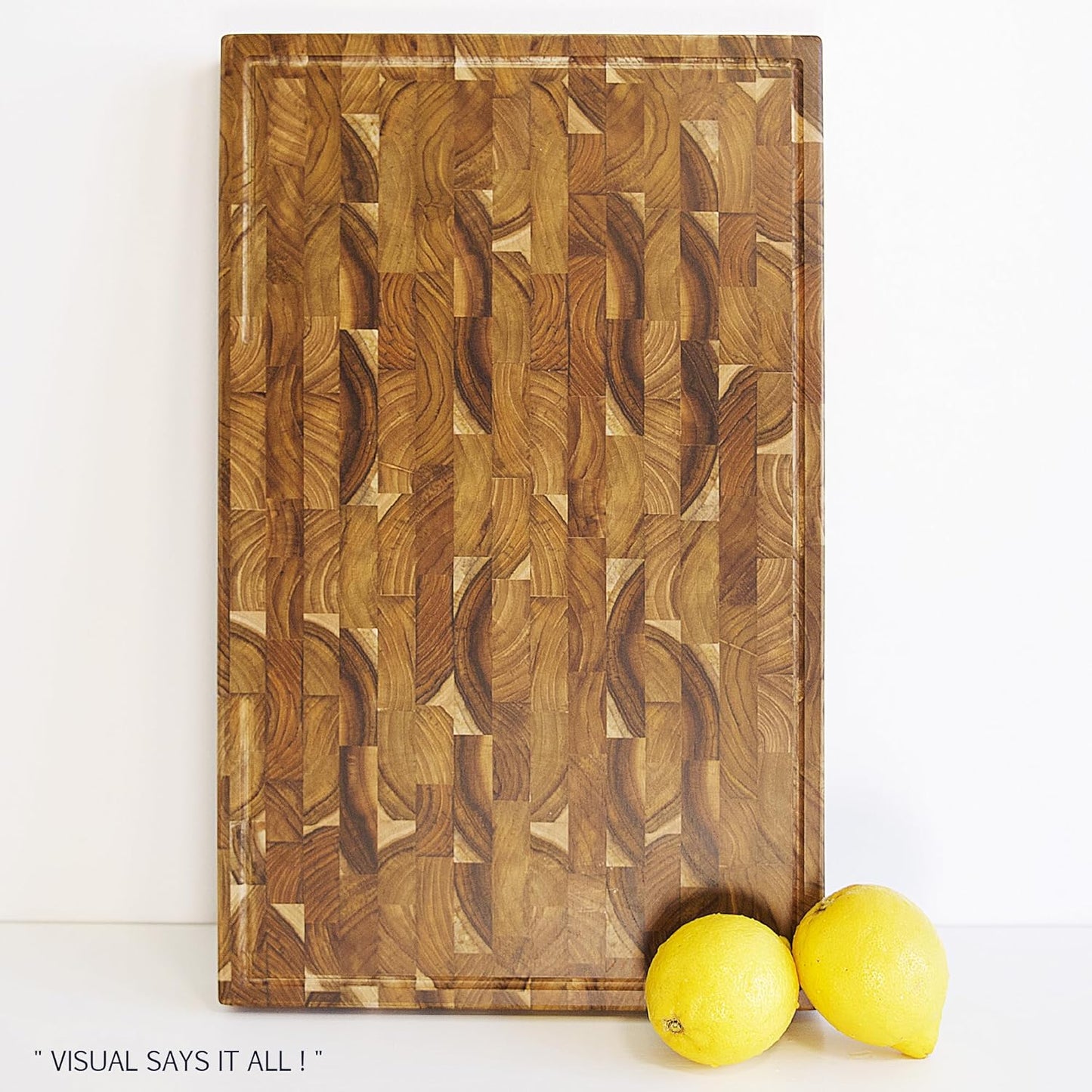 BABILONIA Teak Wood Chopping Board Extra Thick 1.7 Inch Butcher Block for NEW