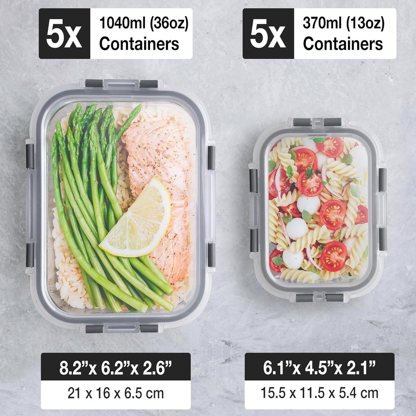 GOOD FOR Container Sets YOU Glass Food Storage Containers 10 Pack Meal Prep NEW