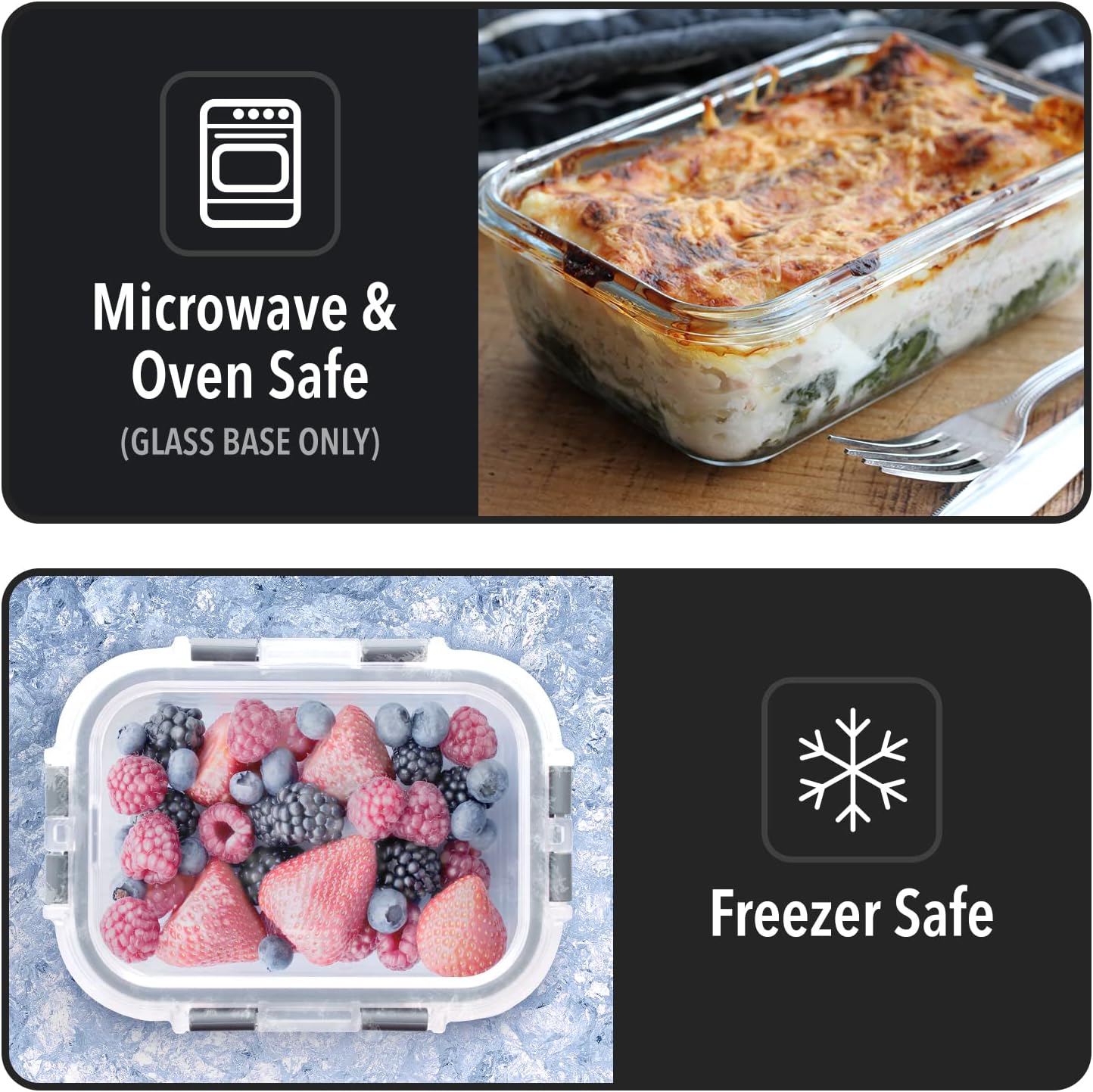 GOOD FOR Container Sets YOU Glass Food Storage Containers 10 Pack Meal Prep NEW