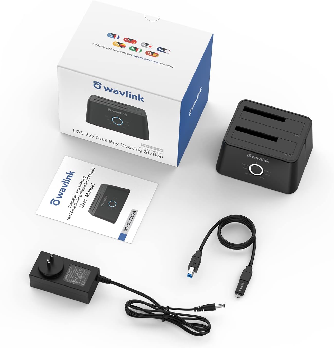 WAVLINK USB 3.0 Dual-Bay SATA Hard Drive Docking Station for 2.5 Inch HDD DEMO