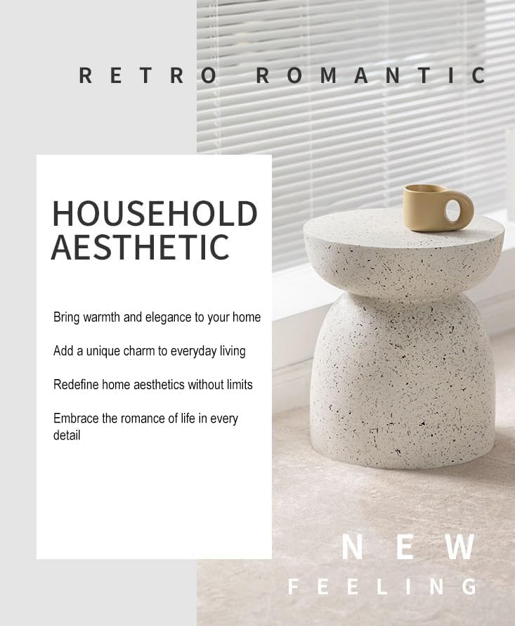 BRMM MIA End Tables White End Table Vintage Terrazzo Bedside Nightstand DEMO