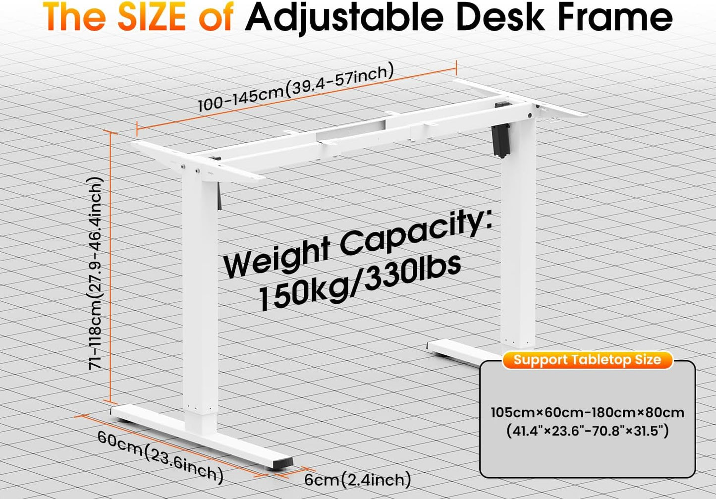 Xyndyx Height Desks Adjustable Electric Sit Stand Frame, 2 Motor, DEMO
