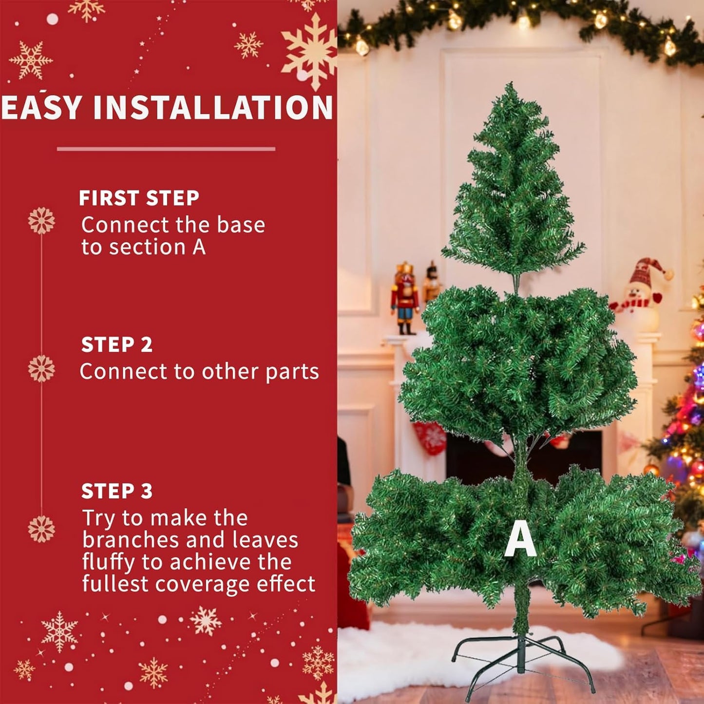 BUJI Trees Artificial Christmas Tree with Integrated LED Lights Warm DEMO