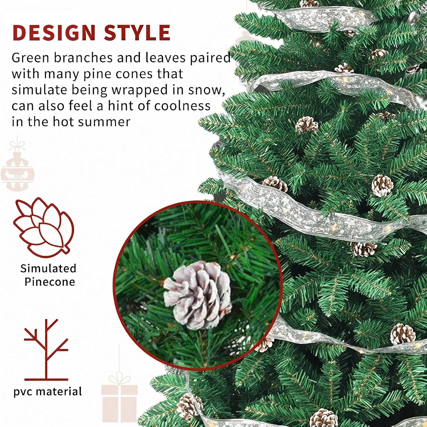 BUJI Trees Artificial Christmas Tree with Integrated LED Lights Warm DEMO