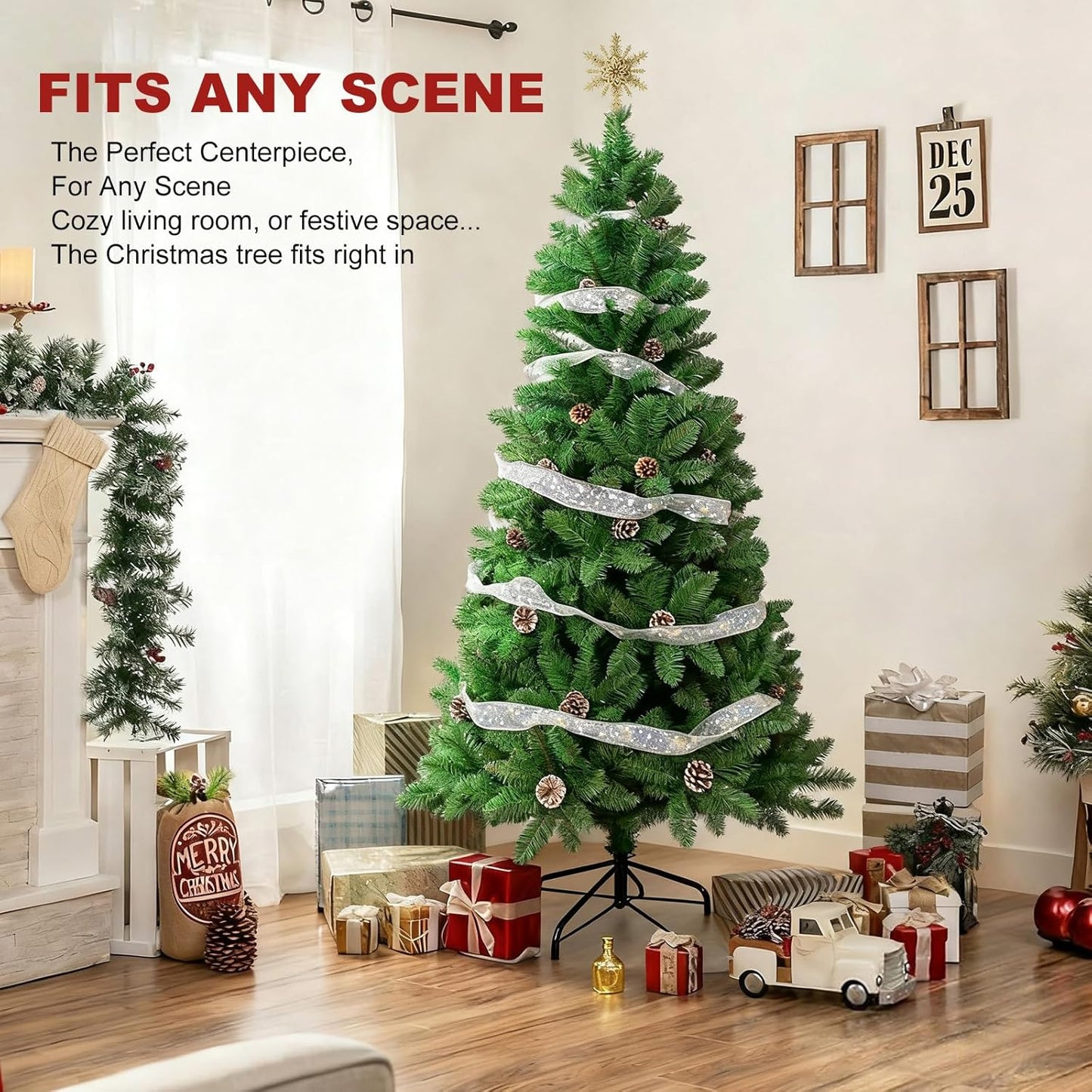 BUJI Trees Artificial Christmas Tree with Integrated LED Lights Warm DEMO