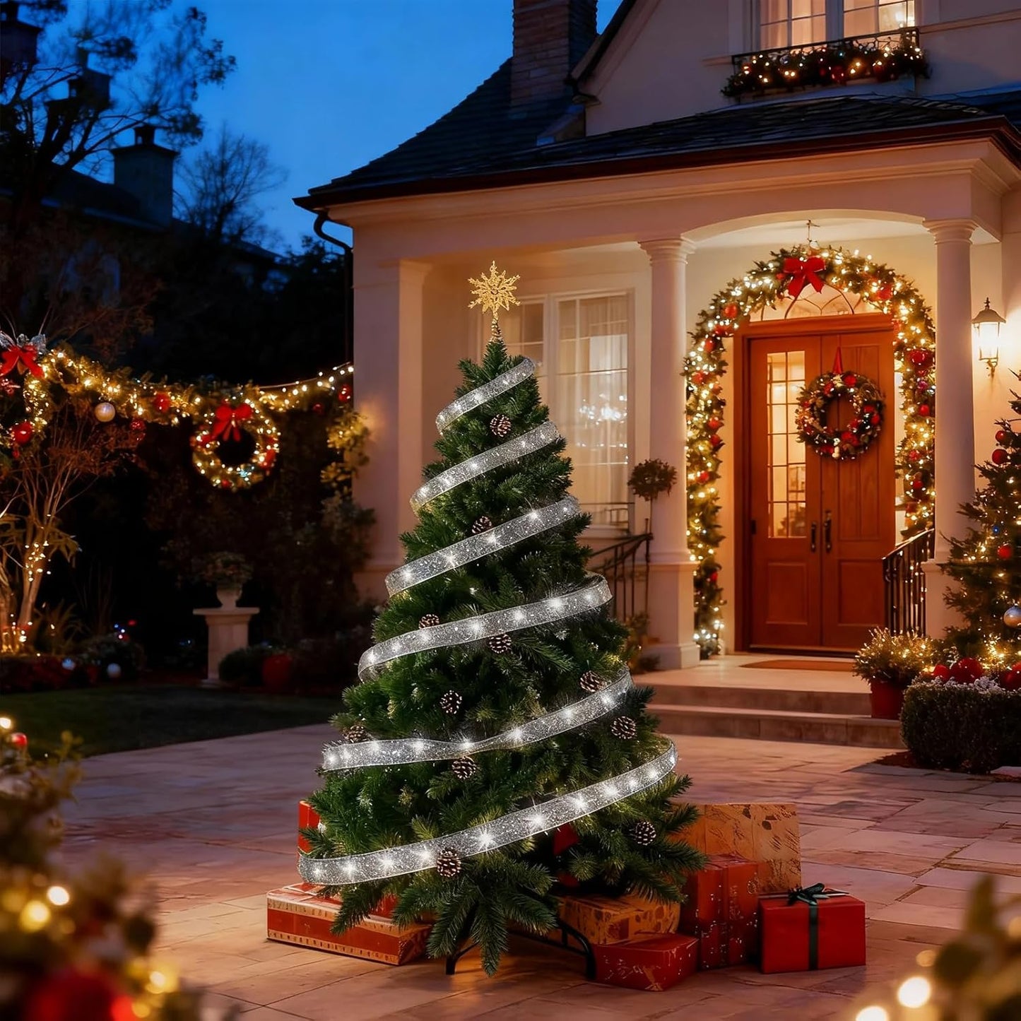 BUJI Trees Artificial Christmas Tree with Integrated LED Lights Warm DEMO