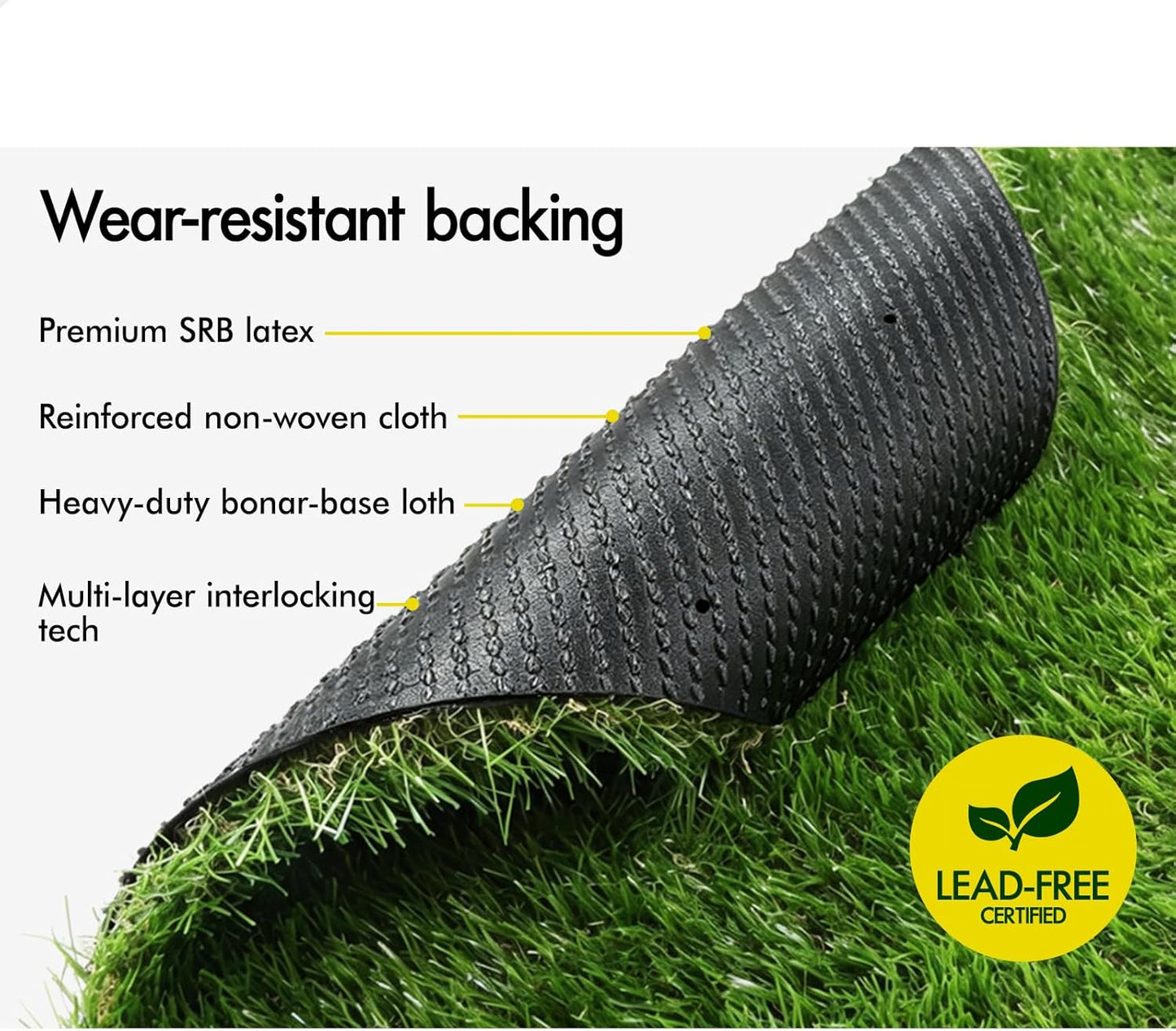 OTANIC Artificial Yarn Grass 1x10m Synthetic Turf 35mm Pile Height 4-Tone NEW