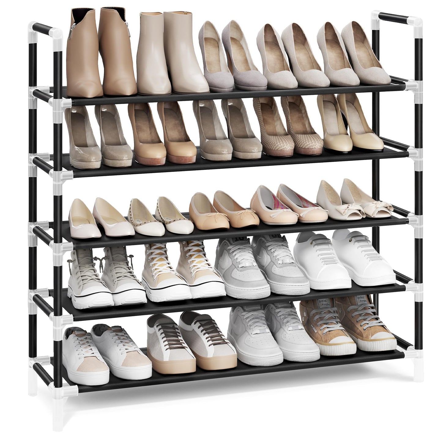 SONGMICS 5-Tier Free Standing Shoe Rack Storage Organiser Black DEMO