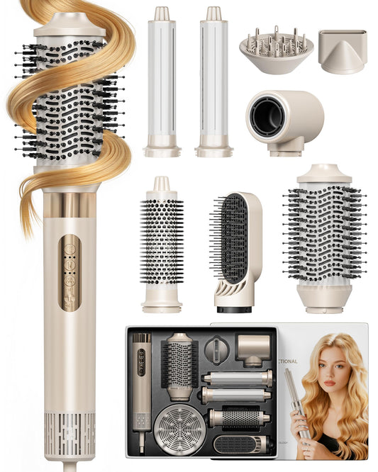 AUSELECT 8-in-1 Hot Air Styler & Hair Dryer Brush Negative Ion Fast Drying NEW
