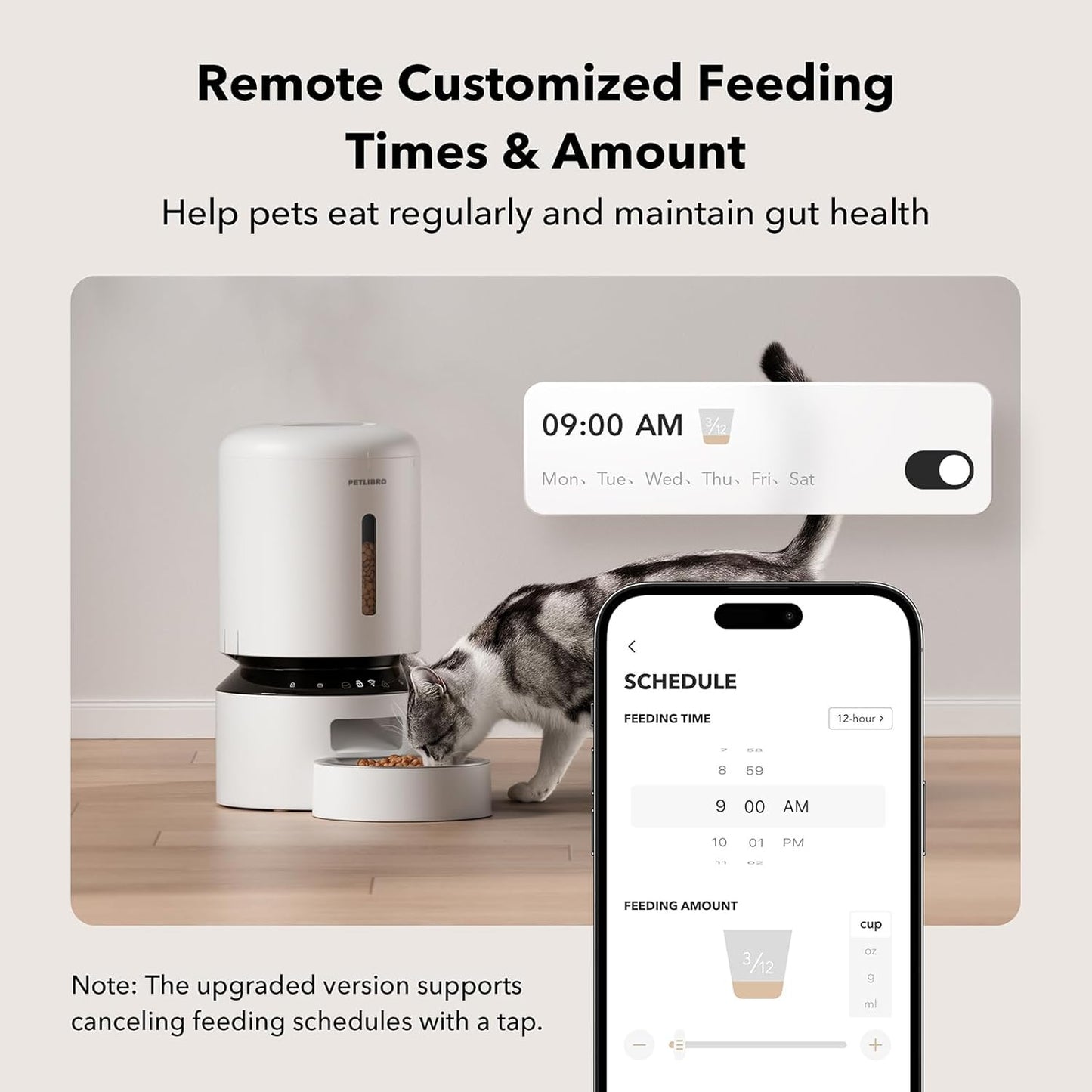 PETLIBRO Automatic Cat Feeder Smart WiFi App Control Acrylonitrile NEW