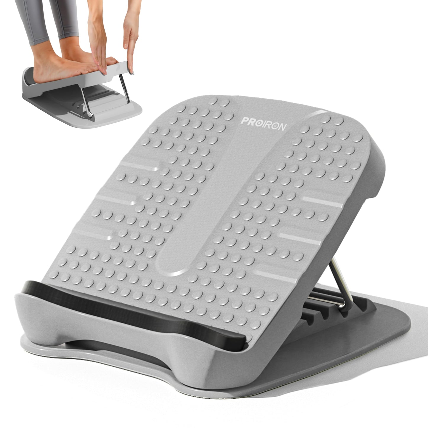 PROIRON Adjustable Incline Calf Stretching Board, Gray, 31cm x 27cm, NEW