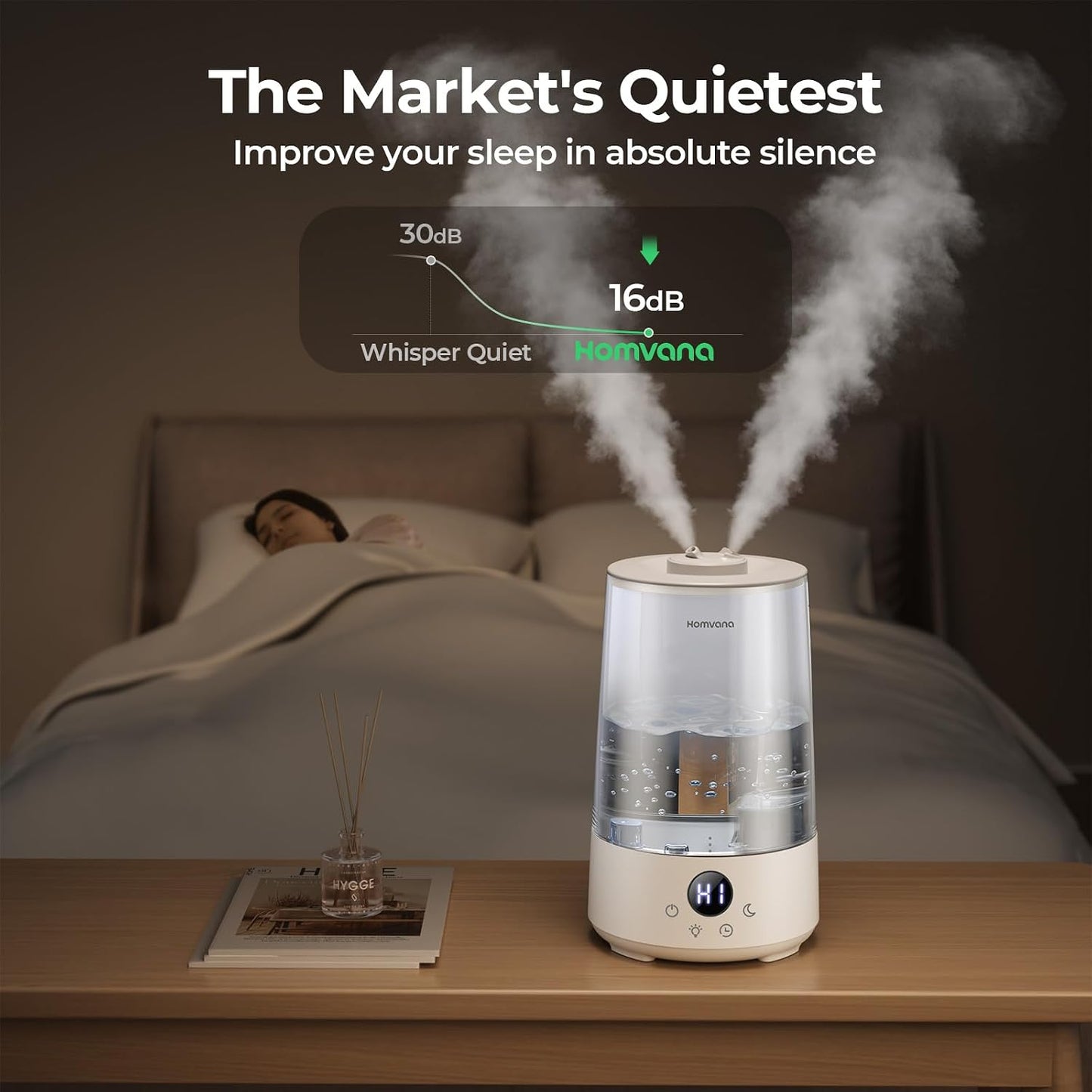 Homvana 3.6L Top-Fill Cool Mist Single Room Humidifier in Grey for Home NEW