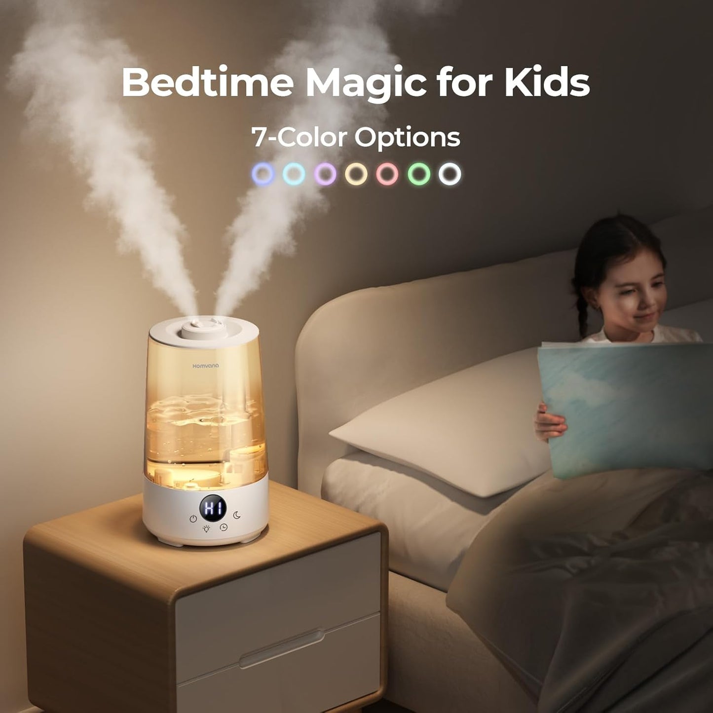 Homvana 3.6L Top-Fill Cool Mist Single Room Humidifier in Grey for Home NEW