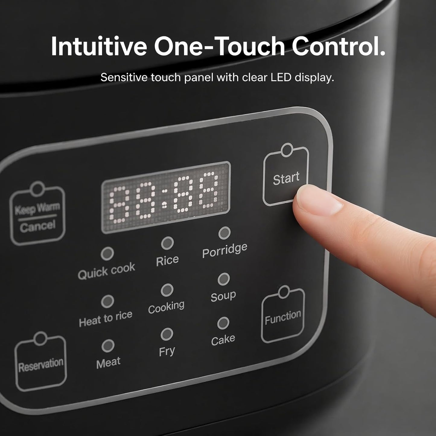 Husnmop 3L Pressure Rice Cooker, 9-in-1 Multi-Cooker, Non-Stick, Black DEMO