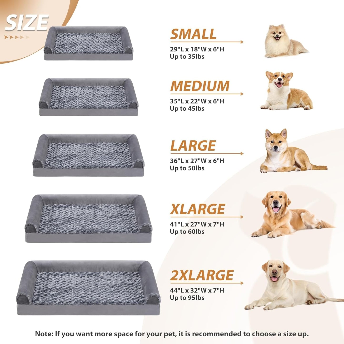 WooWood Orthopedic Dog Sofa Bed 41"x27.6" Comfortable Puppy Furniture NEW