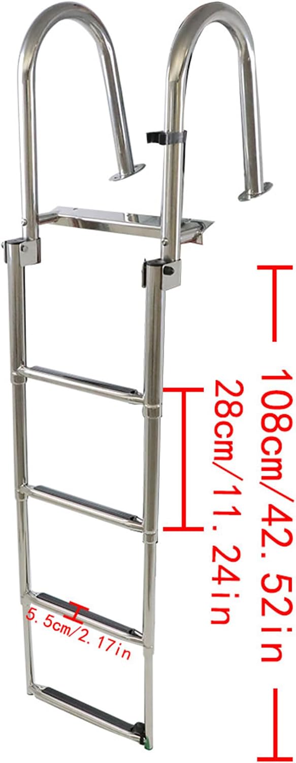 labwork Telescoping Stepstools Boat Ladder Foldable Stainless Steel 4 Step DEMO
