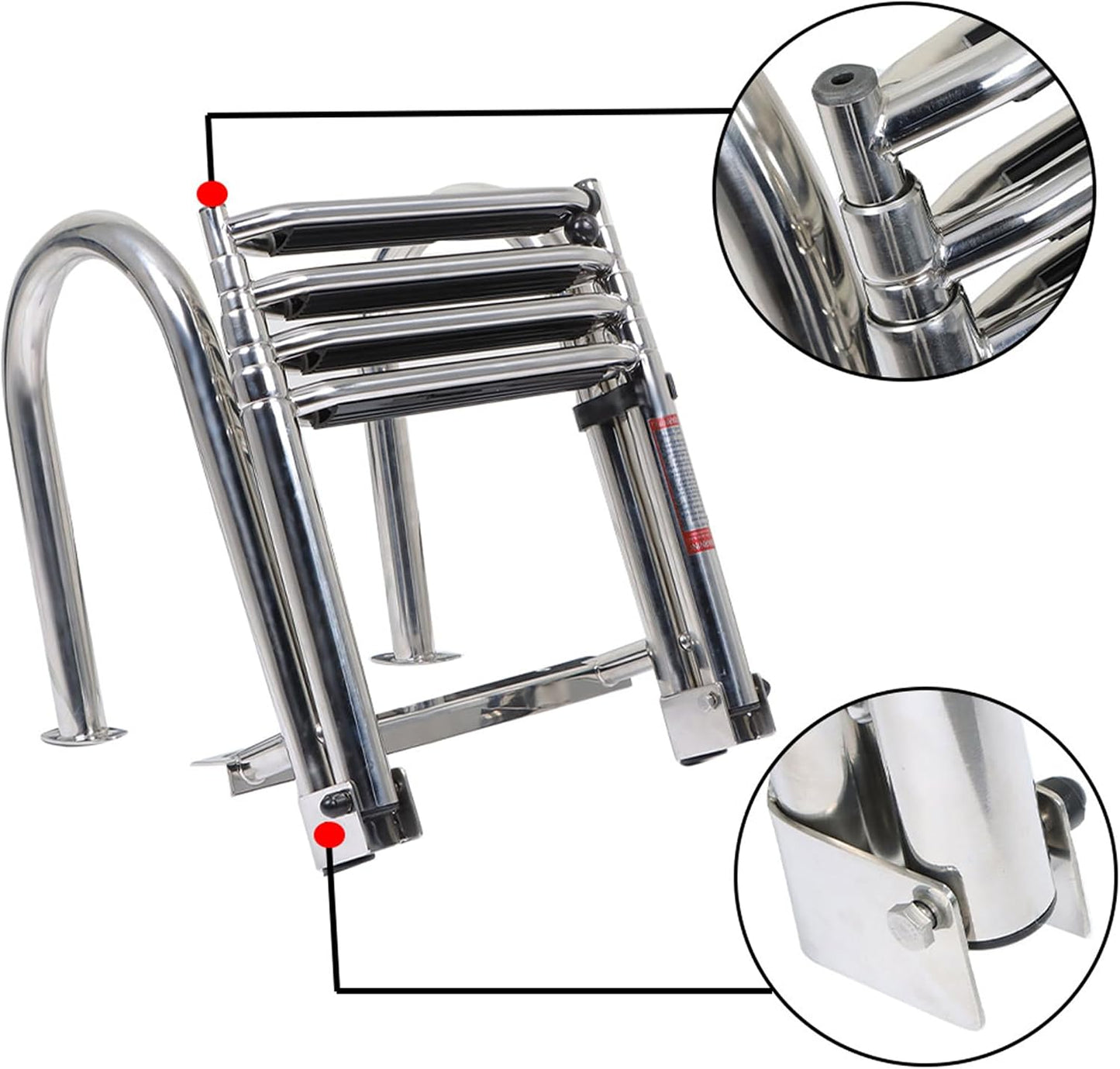 labwork Telescoping Stepstools Boat Ladder Foldable Stainless Steel 4 Step DEMO