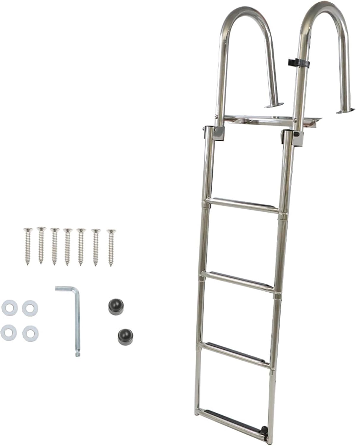 labwork Telescoping Stepstools Boat Ladder Foldable Stainless Steel 4 Step DEMO