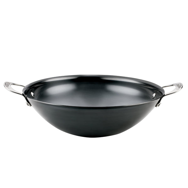 Anolon Carbon Woks Steel Wok 36cm Nonstick Induction Compatible Stir Fry NEW