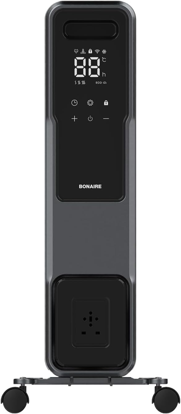 Bonaire 1000W Heating Electric Oil Column Heater for Home & Office, Black DEMO