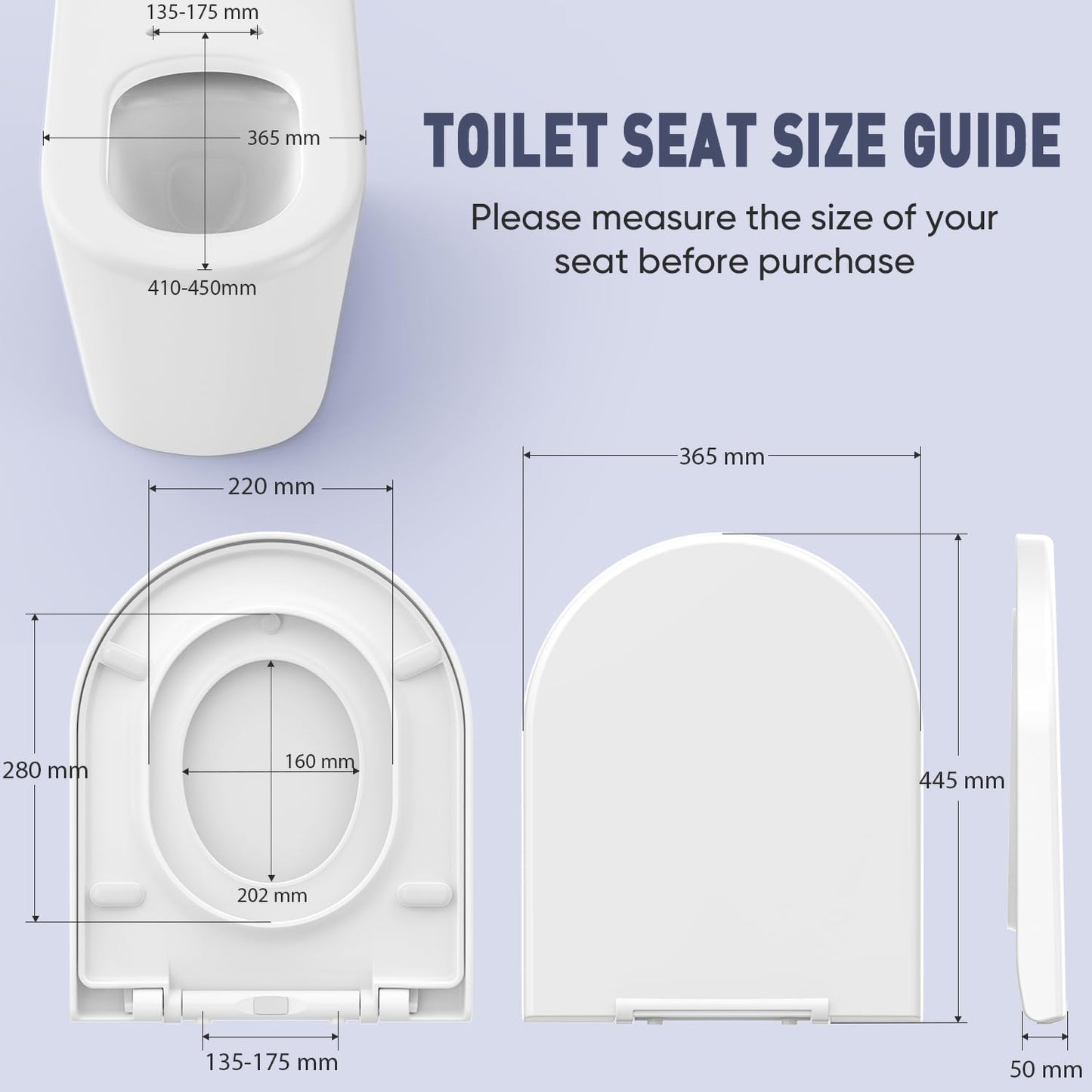 MUJIUSHI Soft Seats Close Toilet Seat with Built-in Child Seat, White, U/D DEMO