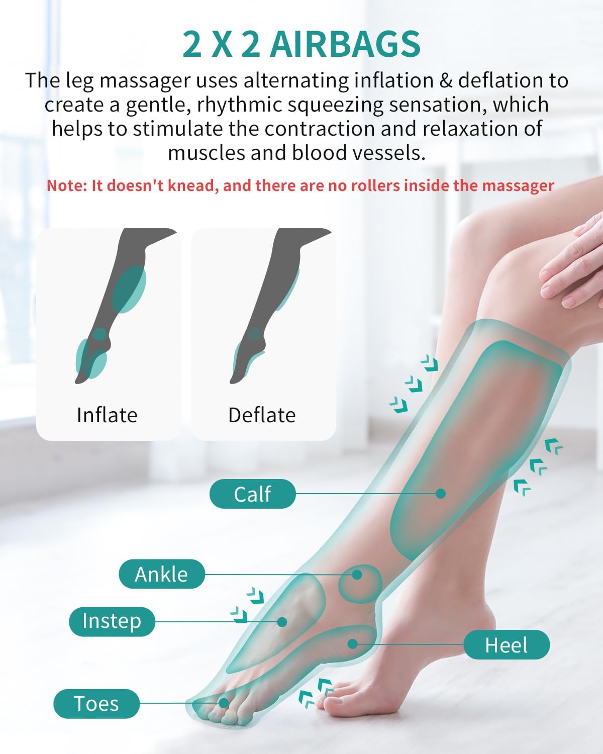 Nekteck Leg Massager with Air Compression for Circulation and Relaxation NEW
