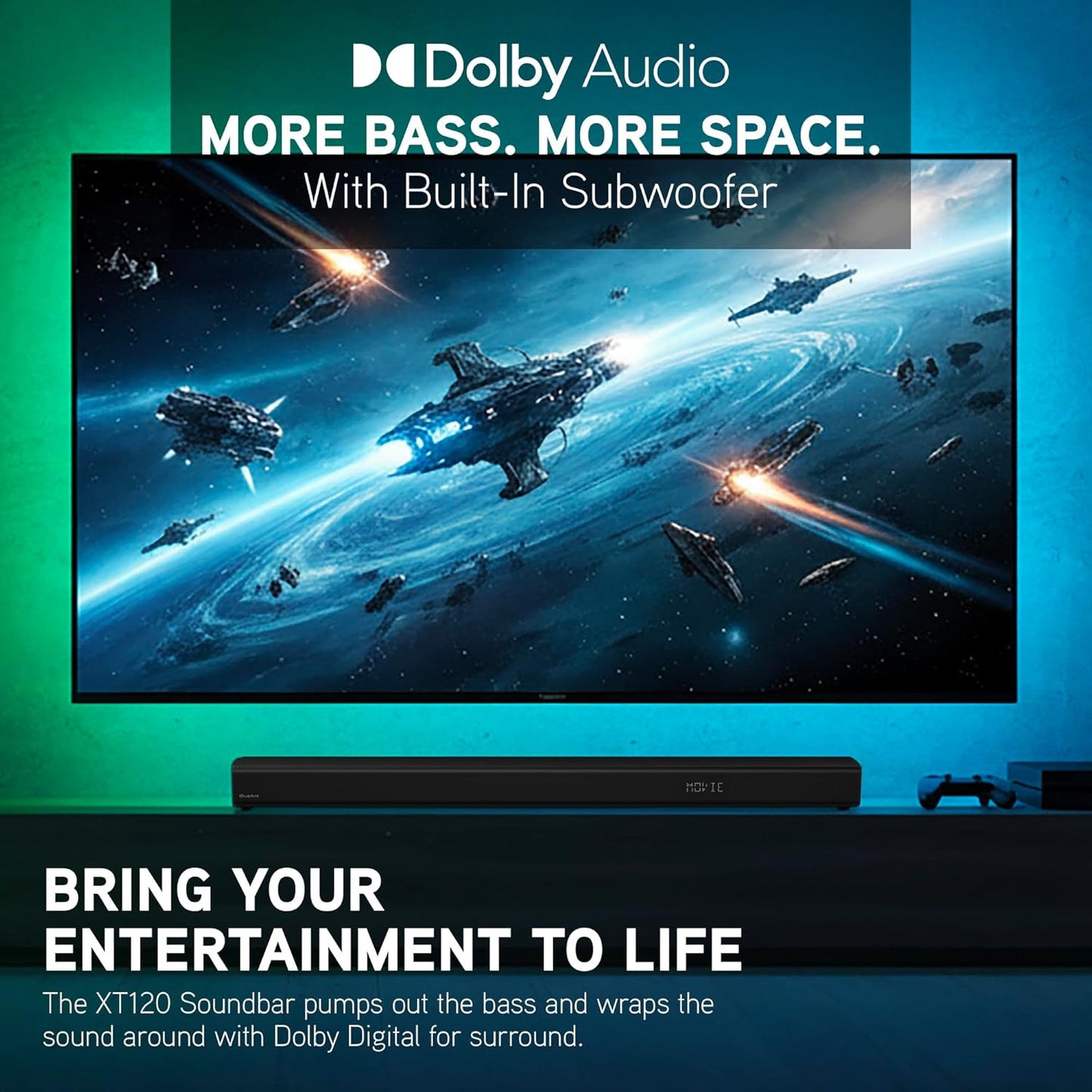 BlueAnt 120W Dolby Digital Surround Sound Soundbar with Internal Subwoofer NEW