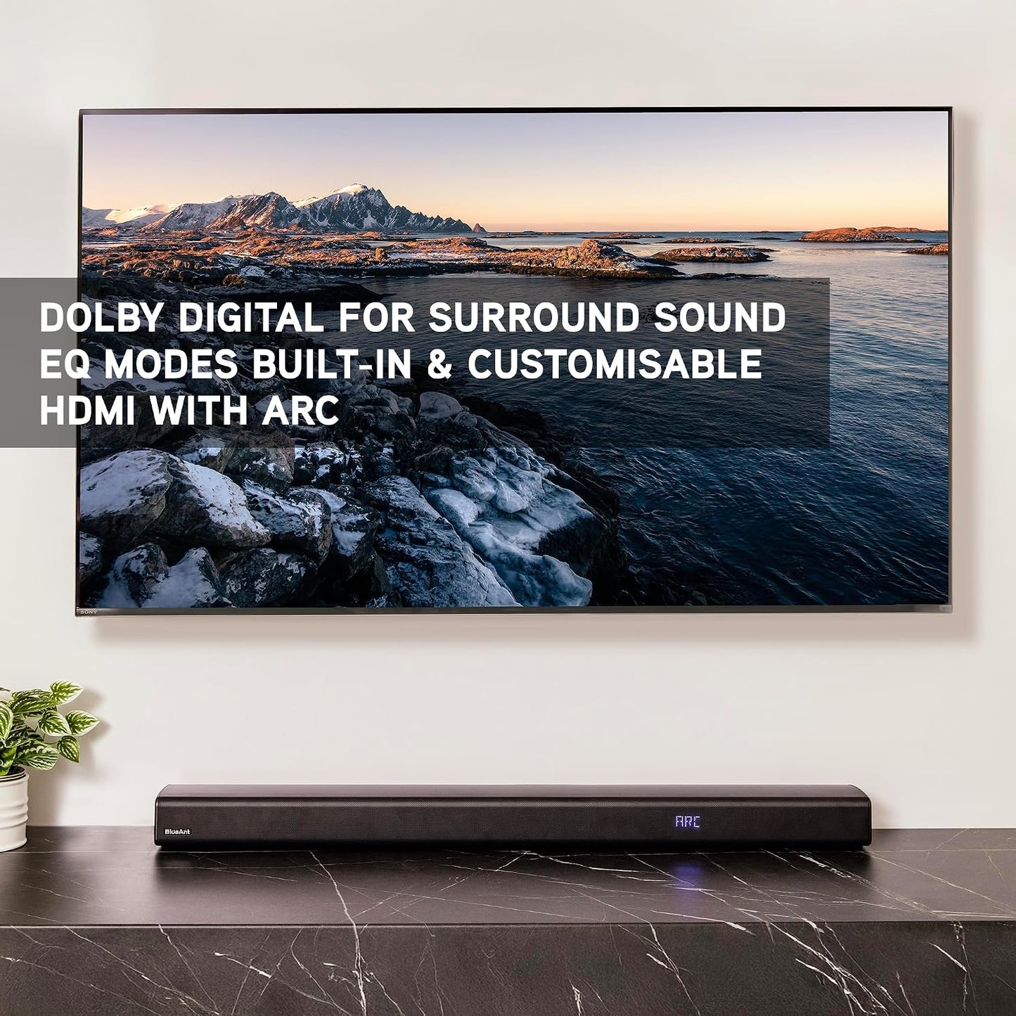 BlueAnt 120W Dolby Digital Surround Sound Soundbar with Internal Subwoofer NEW