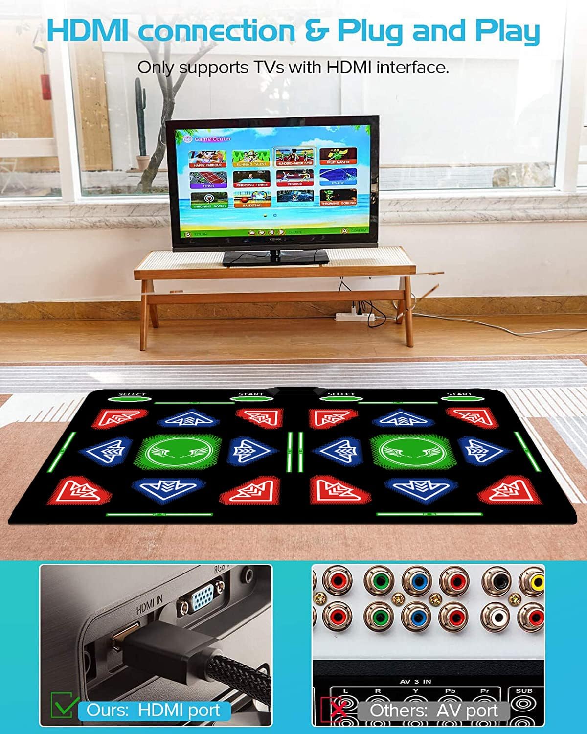 OZLET Streaming Clients Dance Mat 64GB Storage 1000 Games 885 Songs 81 MTV DEMO