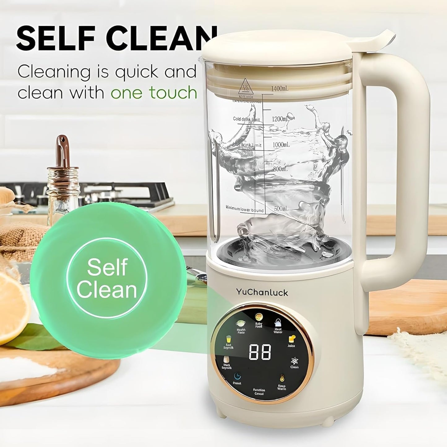 Hxgemu 8-in-1 Automatic Nut Milk Maker Machine 1400ml Countertop Blender DEMO