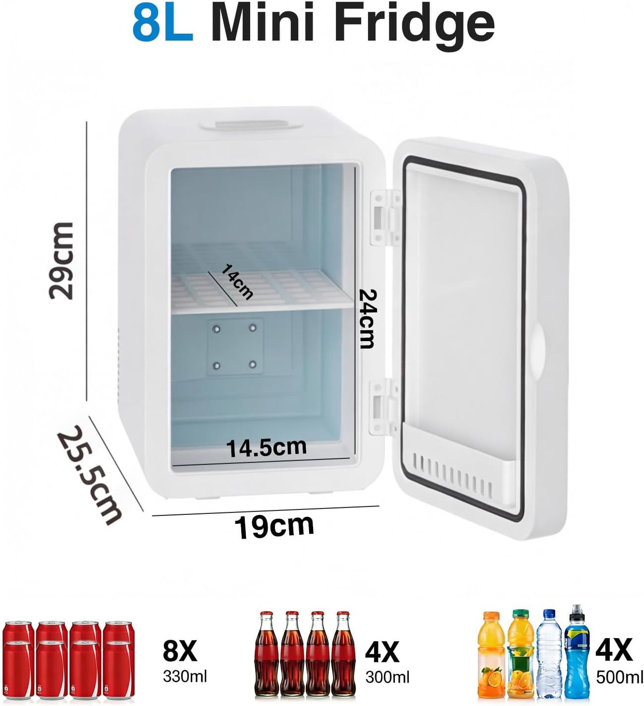 ADVWIN 8L Household Appliances White Mini Refrigerator and Personal Beauty DEMO