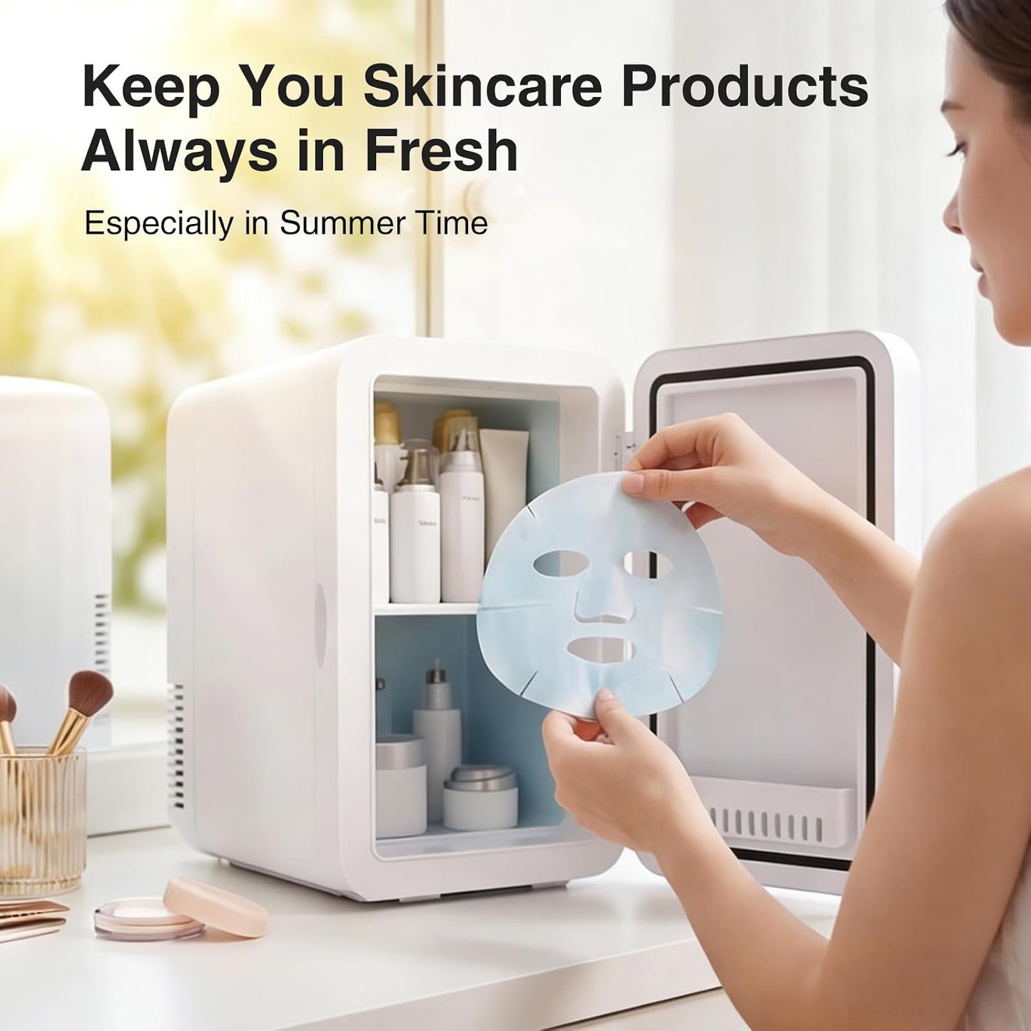 ADVWIN 8L Household Appliances White Mini Refrigerator and Personal Beauty DEMO