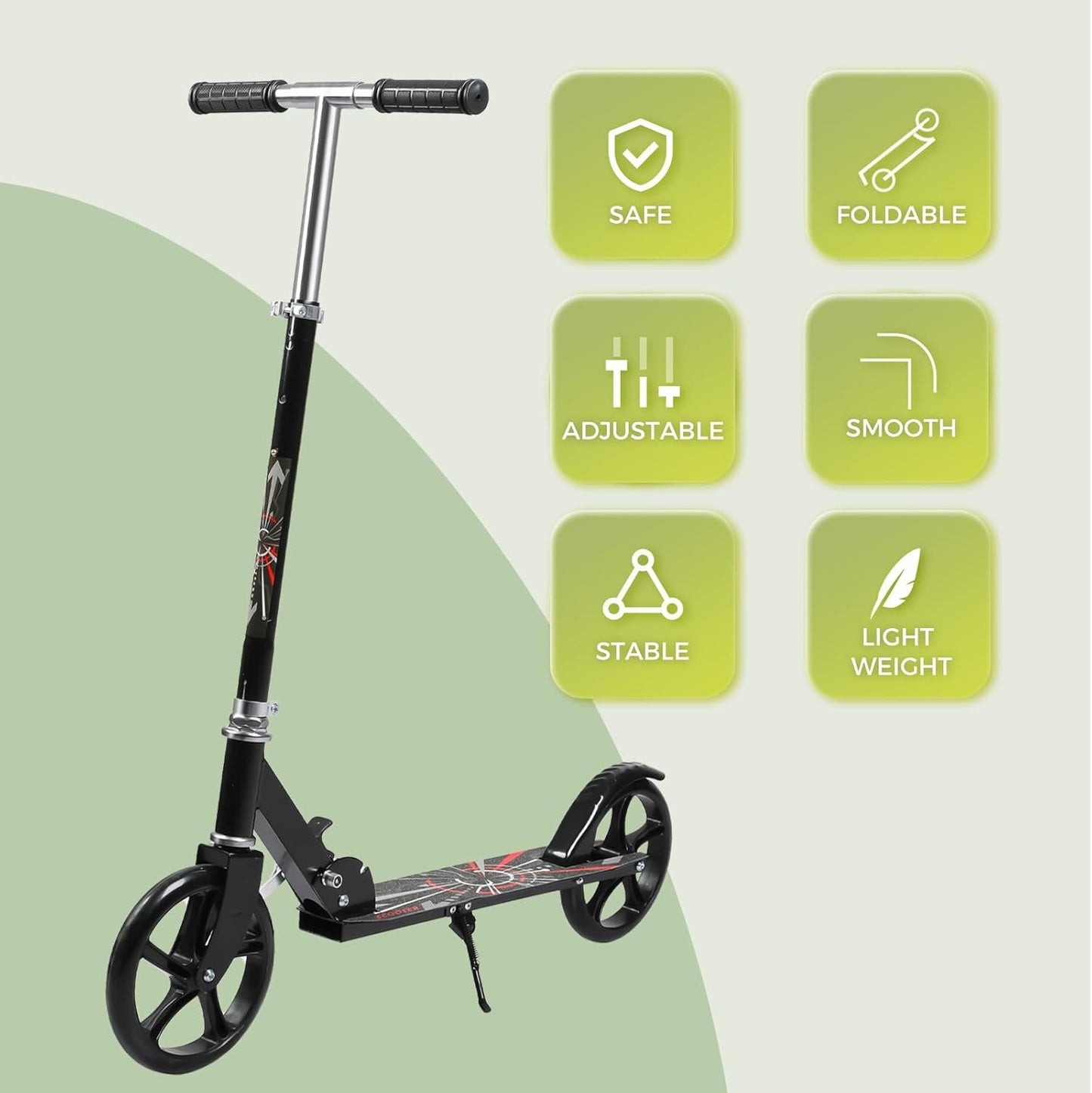 MONVELO Foldable Scooters Scooter with 2 Big Wheels for Kids and Adults up DEMO
