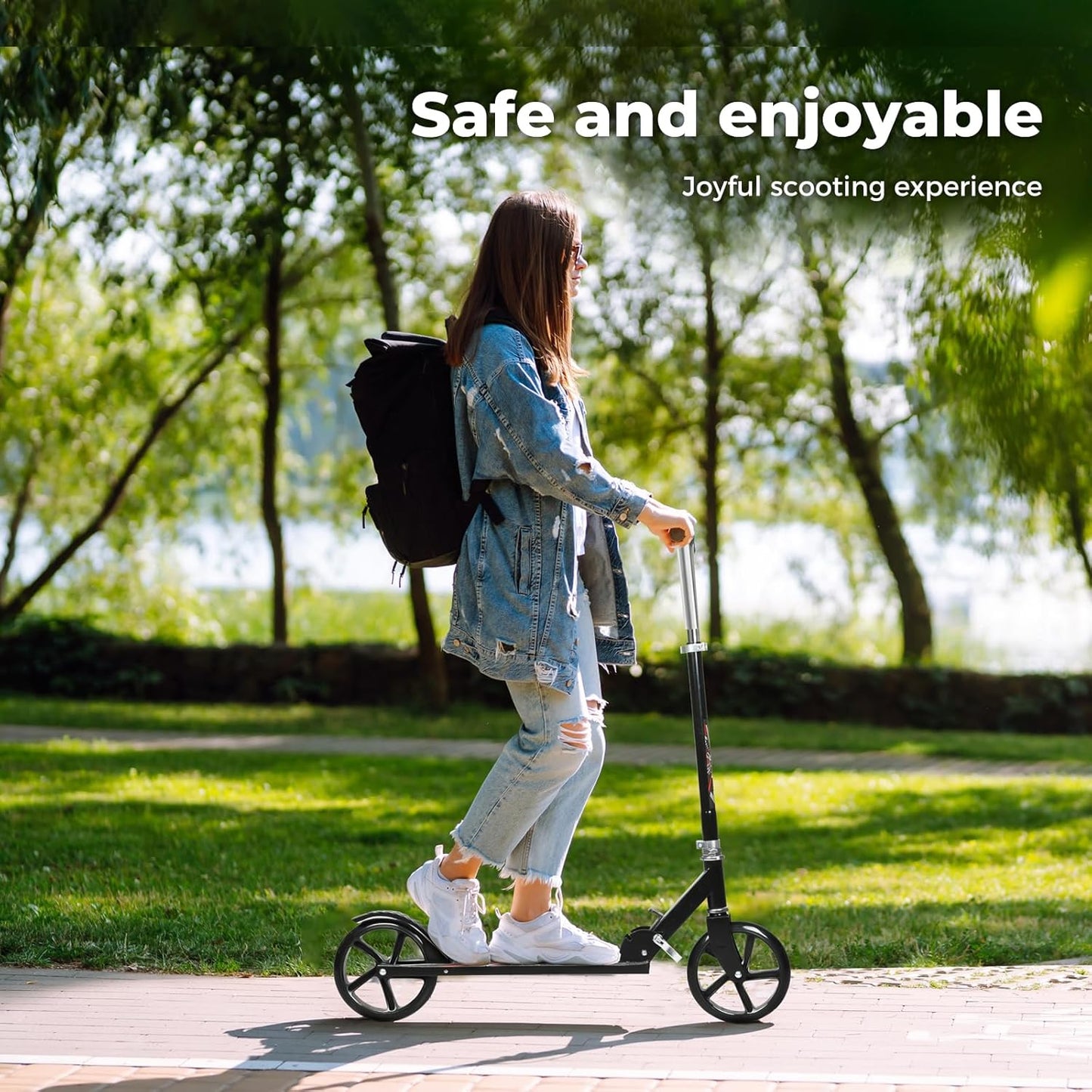 MONVELO Foldable Scooters Scooter with 2 Big Wheels for Kids and Adults up DEMO
