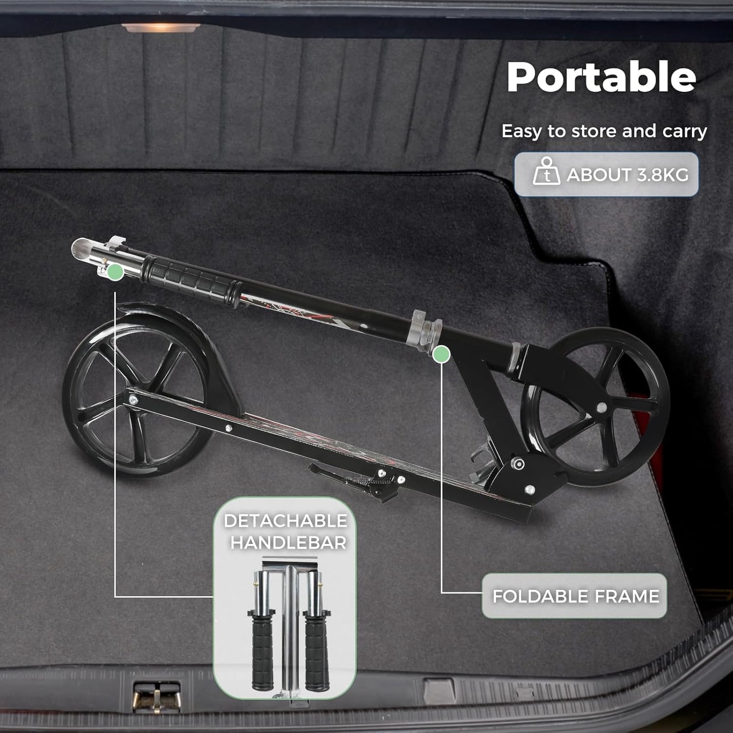 MONVELO Foldable Scooters Scooter with 2 Big Wheels for Kids and Adults up DEMO
