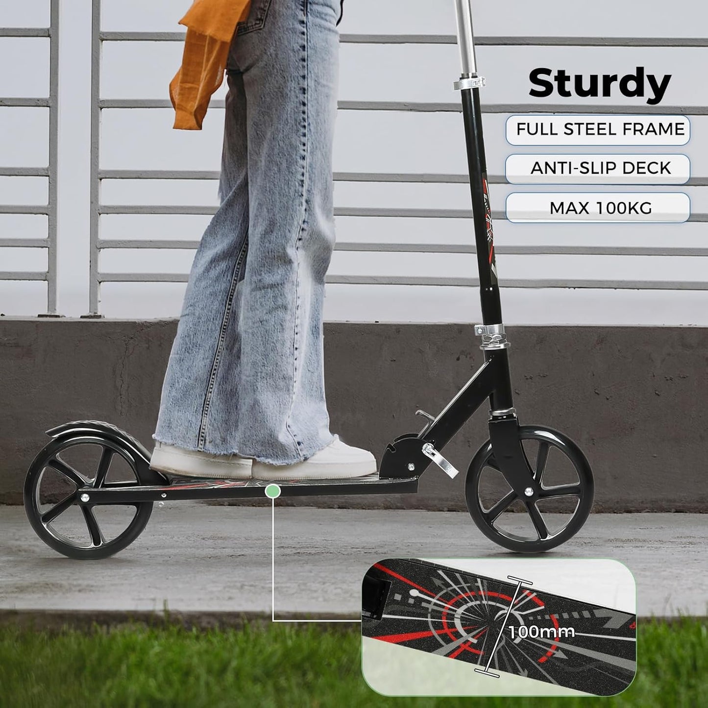 MONVELO Foldable Scooters Scooter with 2 Big Wheels for Kids and Adults up DEMO