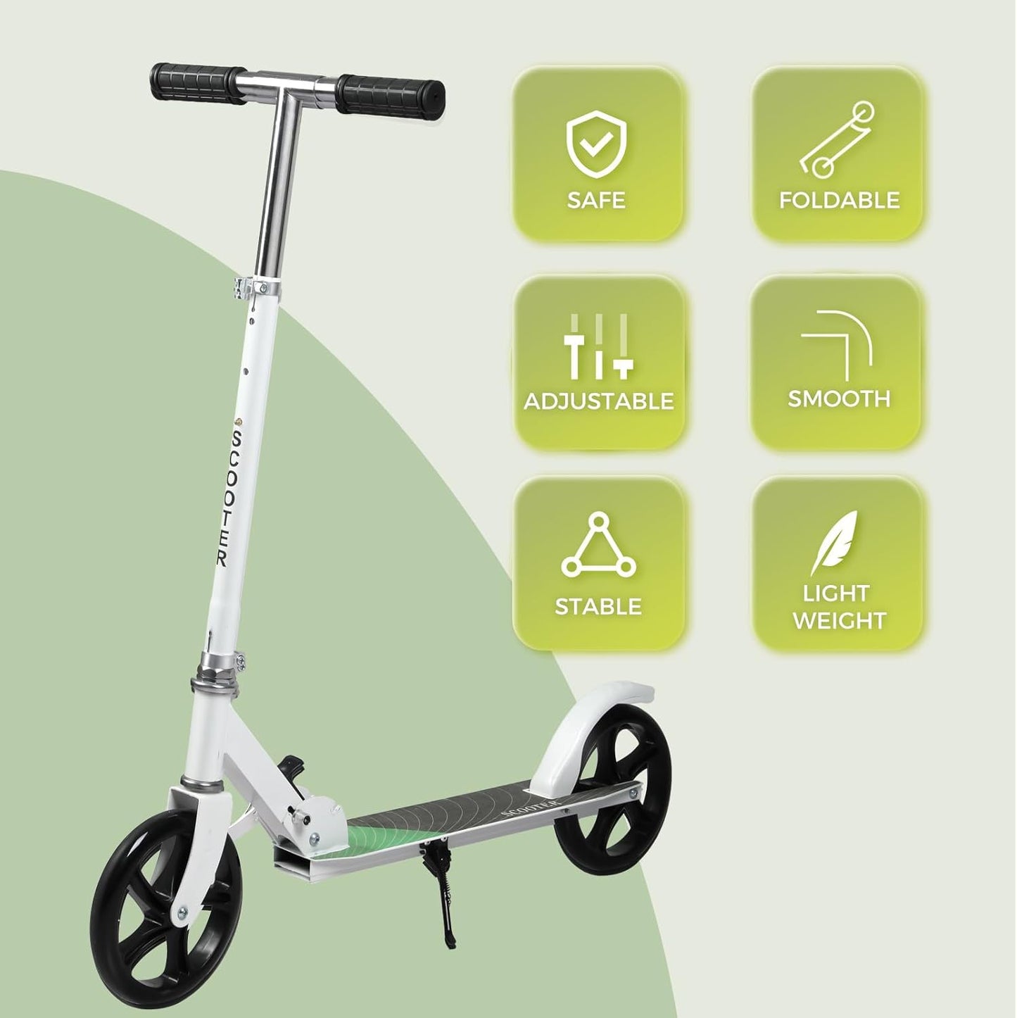 MONVELO Foldable Scooters Kick Scooter with 2 Big Wheels for Kids and DEMO
