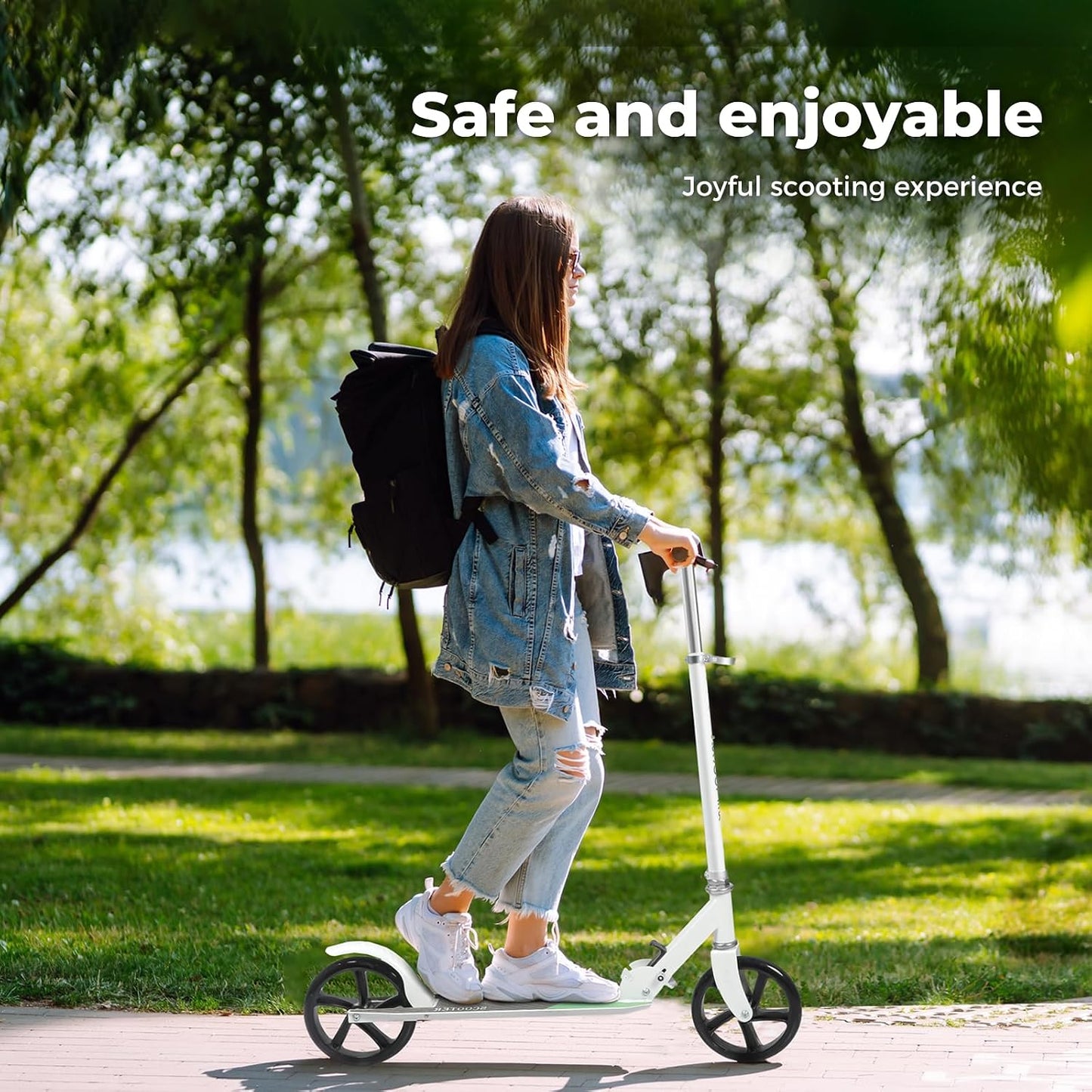 MONVELO Foldable Scooters Kick Scooter with 2 Big Wheels for Kids and DEMO