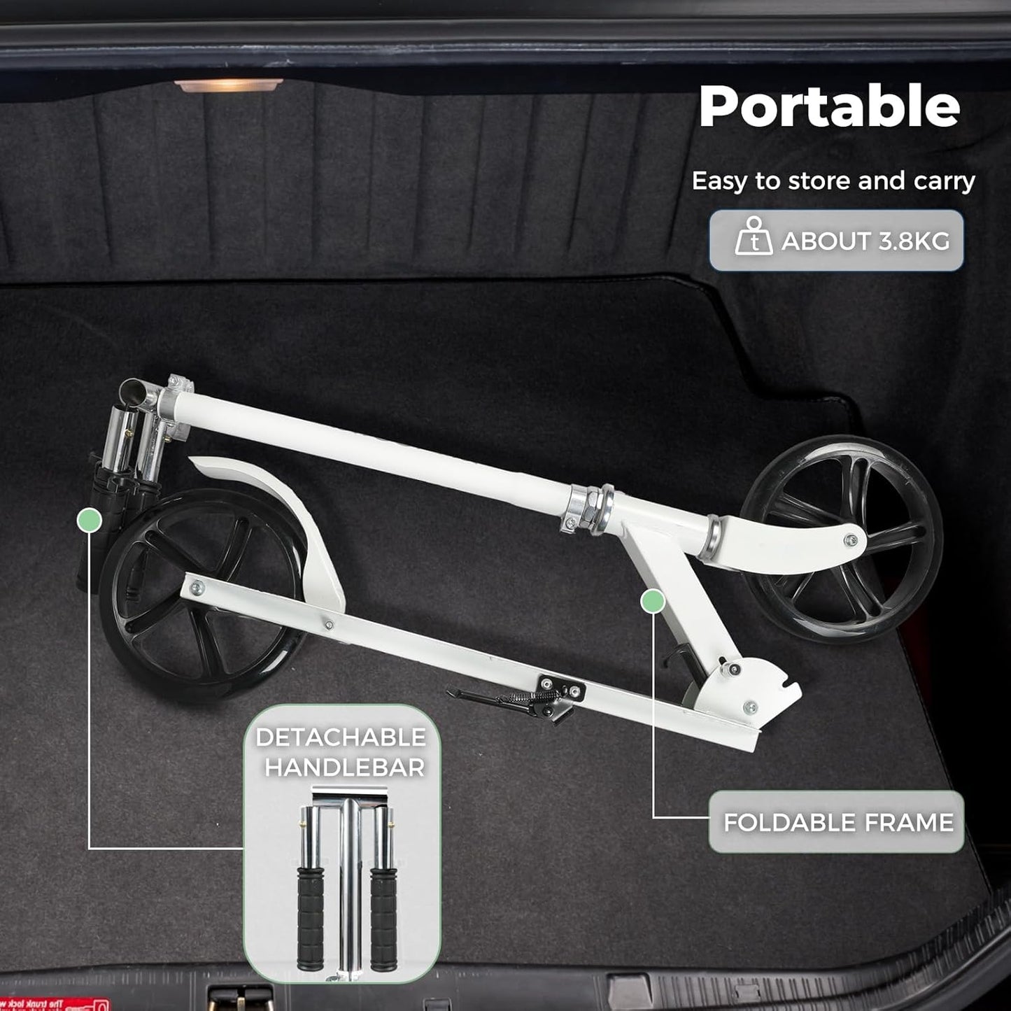 MONVELO Foldable Scooters Kick Scooter with 2 Big Wheels for Kids and DEMO