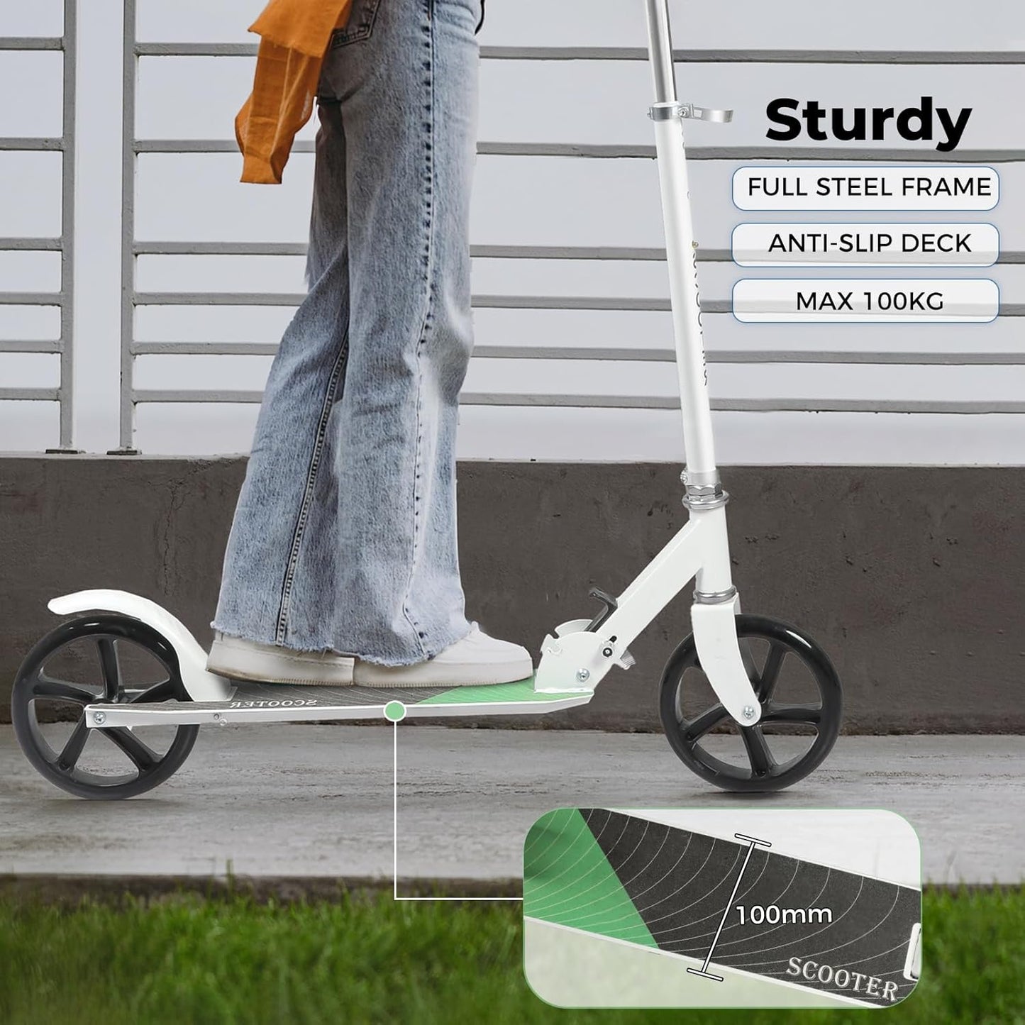 MONVELO Foldable Scooters Kick Scooter with 2 Big Wheels for Kids and DEMO