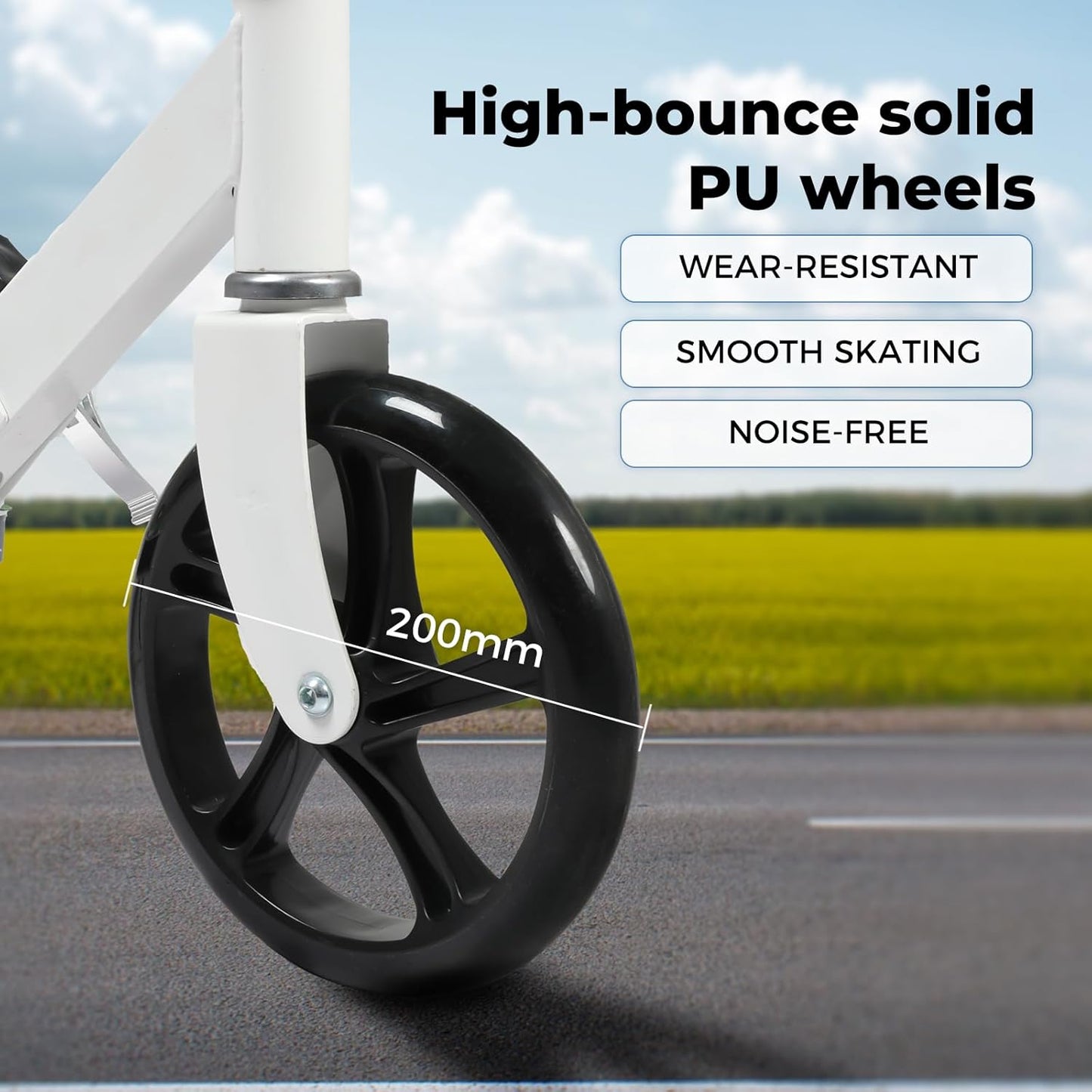 MONVELO Foldable Scooters Kick Scooter with 2 Big Wheels for Kids and DEMO