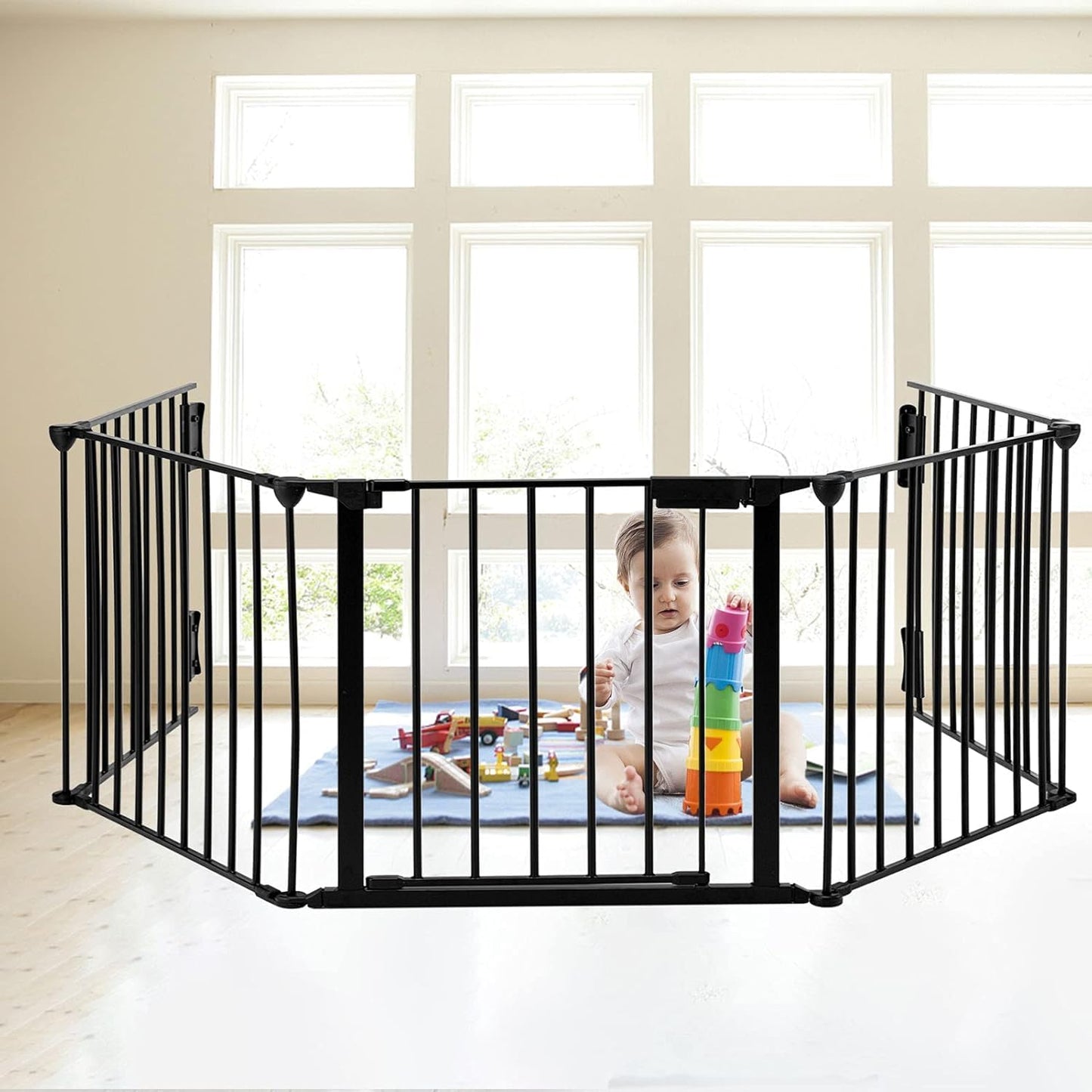 Phugis Extra Wide Baby Gate Configurable Playpen for Toddlers and Pets DEMO